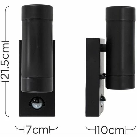 MINISUN Black IP44 Rated Outdoor Garden Up / Down Wall Light With Pir Motion Sensor - No Bulbs MINISUN Black IP44 Rated Outdoor Garden Up / Down Wall Light With Pir Motion Sensor - No Bulbs -MINISUN Shop 15378222 4
