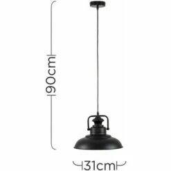 MINISUN Suspended Industrial Ceiling Light Pendant Shades - Black 5 MINISUN Suspended Industrial Ceiling Light Pendant Shades - Black -MINISUN Shop 15378284 4
