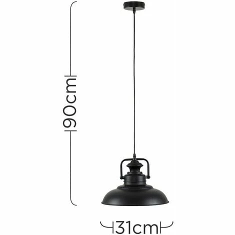 MINISUN Suspended Industrial Ceiling Light Pendant Shades - Black MINISUN Suspended Industrial Ceiling Light Pendant Shades - Black -MINISUN Shop 15378284 4