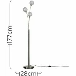 MINISUN Floor Lamp Light 3 Way Chrome Lighting Metal Wire Globe Shades - No Bulb -MINISUN Shop 15378294 4