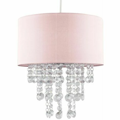 MINISUN Pink Ceiling Pendant Light Shade with Clear Acrylic Jewel Droplets - No Bulb MINISUN Pink Ceiling Pendant Light Shade With Clear Acrylic Jewel Droplets - No Bulb -MINISUN Shop 15378316 1