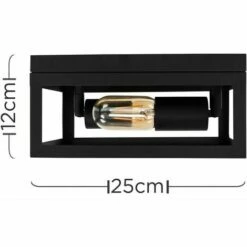 MINISUN Black Industrial Box Ceiling Light Filament Bulb - No Bulb -MINISUN Shop 15378360 3