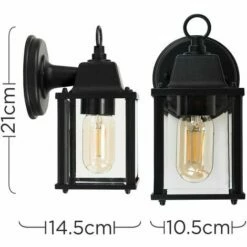 MINISUN LED Wall Light Metal & Glass Lantern Outdoor - No Bulb -MINISUN Shop 15378363 4