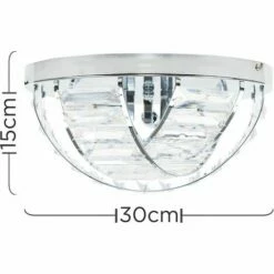MINISUN Semi Flush Ceiling Light 3 Way Intertwined Chrome Finish - No Bulb -MINISUN Shop 15378377 4