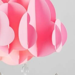 MINISUN Pink Layered Rain Cloud Ceiling Pendant Light Shade With Acrylic Jewel Raindrop Water Droplets - No Bulb -MINISUN Shop 15378413 3
