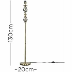 MINISUN Traditional Twist Floor Lamp Base Antique Brass Brushed Chrome Light - Antique Brass -MINISUN Shop 15378436 4