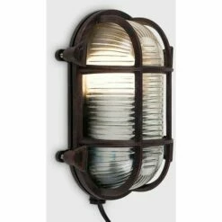 MINISUN IP64 Oval Cross-Cased Metal Outdoor Bulkhead Wall Light - No Bulb -MINISUN Shop 15378473 2