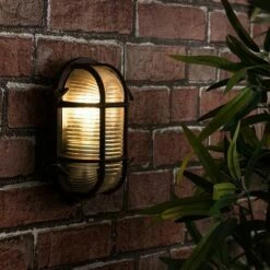 MINISUN IP64 Oval Cross-Cased Metal Outdoor Bulkhead Wall Light - No Bulb -MINISUN Shop 15378473 3