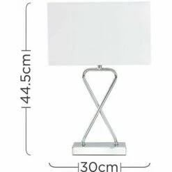 MINISUN 2 X Chrome Table Lamps + White Rectangular Shade - No Bulbs -MINISUN Shop 15378721 4