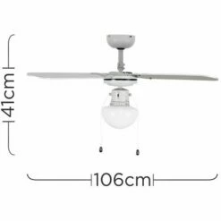 MINISUN Grey 42" Ceiling Fan With Light & Grey / Black Reversible Blades Remote Control -MINISUN Shop 15378730 4