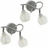 MINISUN 2 X Chrome Curved Arm Wall Lights With Swirled Glass Shades - No Bulb -MINISUN Shop 15378813 1