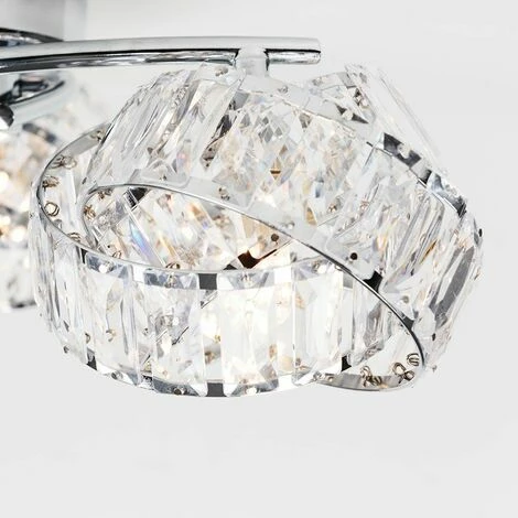 MINISUN 3 Way Chrome & Clear Acrylic Jewel Ring Flush Ceiling Light - Cool White LED MINISUN 3 Way Chrome & Clear Acrylic Jewel Ring Flush Ceiling Light - Cool White LED -MINISUN Shop 15378877 2