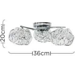 MINISUN 3 Way Chrome & Clear Acrylic Jewel Ring Flush Ceiling Light - Cool White LED 5 MINISUN 3 Way Chrome & Clear Acrylic Jewel Ring Flush Ceiling Light - Cool White LED -MINISUN Shop 15378877 4