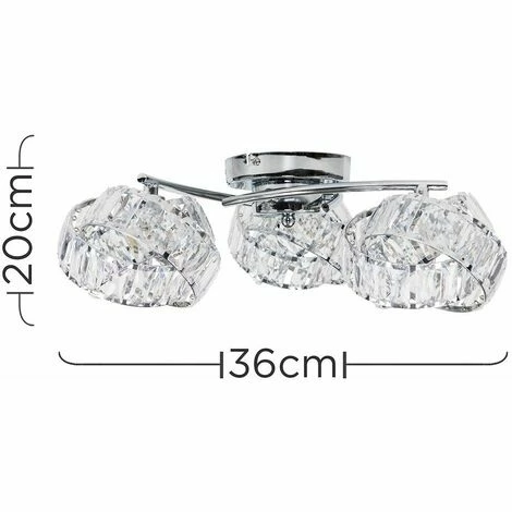 MINISUN 3 Way Chrome & Clear Acrylic Jewel Ring Flush Ceiling Light - Cool White LED MINISUN 3 Way Chrome & Clear Acrylic Jewel Ring Flush Ceiling Light - Cool White LED -MINISUN Shop 15378877 4