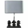 MINISUN Table Lamp Three Wise Monkeys Grey Fabric Shade - Add LED Bulb 1 MINISUN Table Lamp Three Wise Monkeys Grey Fabric Shade - Add LED Bulb -MINISUN Shop 15379111 1