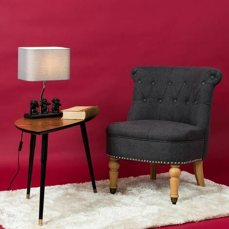 MINISUN Table Lamp Three Wise Monkeys Grey Fabric Shade - Add LED Bulb MINISUN Table Lamp Three Wise Monkeys Grey Fabric Shade - Add LED Bulb -MINISUN Shop 15379111 3