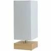 MINISUN Pine Wood & White Bedside Table Lamp With Usb Charging Port 4W LED Bulb Warm White -MINISUN Shop 15379199 1