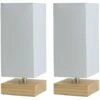 MINISUN 2 X Pine Wood & White Bedside Table Lamps With Usb Charging Port 1 MINISUN 2 X Pine Wood & White Bedside Table Lamps With Usb Charging Port -MINISUN Shop 15379200 1