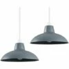 MINISUN 2 X Dark Grey Metal Easy Fit Ceiling Pendant Light Shades -MINISUN Shop 15379263 1