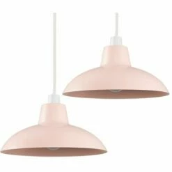 MINISUN 2 X - Pink Metal Easy Fit Ceiling Pendant Light Shades