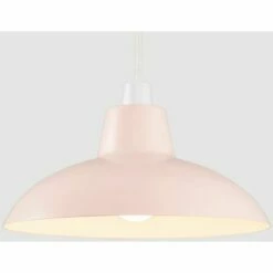 MINISUN 2 X Pink Metal Easy Fit Ceiling Pendant Light Shades 10W LED Bulbs Warm White -MINISUN Shop 15379267 2