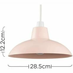 MINISUN 2 X Pink Metal Easy Fit Ceiling Pendant Light Shades 10W LED Bulbs Warm White -MINISUN Shop 15379267 4