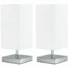 MINISUN 2 X Square Chrome Touch Table Lamps - White - No Bulb -MINISUN Shop 15379275 1