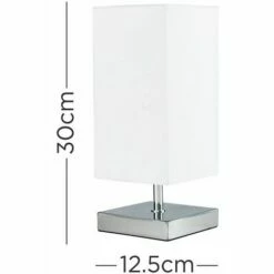 MINISUN 2 X Square Chrome Touch Table Lamps - White - No Bulb -MINISUN Shop 15379275 4