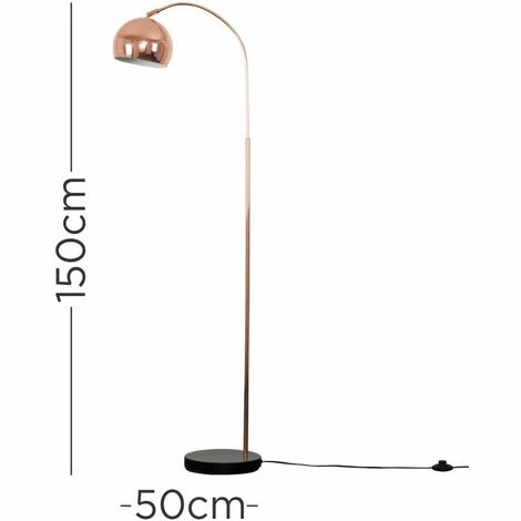 MINISUN Curved Floor Lamp Modern Light in Copper with Acro Dome Shade - Copper MINISUN Curved Floor Lamp Modern Light In Copper With Acro Dome Shade - Copper -MINISUN Shop 15455906 4