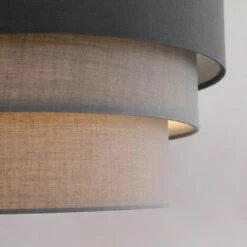 MINISUN Round 3 Tier Grey Fabric Ceiling Pendant Light Shade 10W LED Bulb Warm White 3 MINISUN Round 3 Tier Grey Fabric Ceiling Pendant Light Shade 10W LED Bulb Warm White -MINISUN Shop 15455908 2