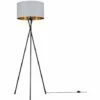 MINISUN LED Metal Tripod Floor Lamp - Grey & Gold -MINISUN Shop 15682977 1
