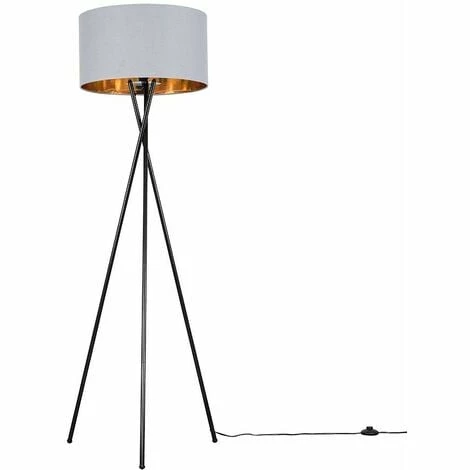 MINISUN LED Metal Tripod Floor Lamp - Grey & Gold MINISUN LED Metal Tripod Floor Lamp - Grey & Gold -MINISUN Shop 15682977 1
