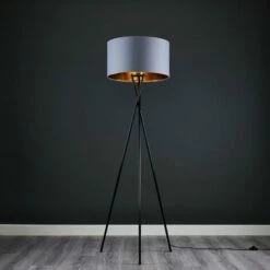 MINISUN LED Metal Tripod Floor Lamp - Grey & Gold 3 MINISUN LED Metal Tripod Floor Lamp - Grey & Gold -MINISUN Shop 15682977 2