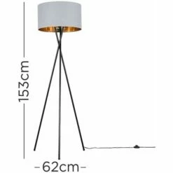MINISUN LED Metal Tripod Floor Lamp - Grey & Gold 5 MINISUN LED Metal Tripod Floor Lamp - Grey & Gold -MINISUN Shop 15682977 4