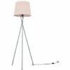MINISUN Floor Lamp Tripod Camden Light In Grey With Tapered Lampshade - Pink -MINISUN Shop 15683160 1