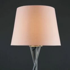 MINISUN Floor Lamp Tripod Camden Light In Grey With Tapered Lampshade - Pink -MINISUN Shop 15683160 3