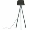 MINISUN Wooden Tripod Floor Lamp In Grey With Doretta Shade - Black - No Bulb 2 MINISUN Wooden Tripod Floor Lamp In Grey With Doretta Shade - Black - No Bulb -MINISUN Shop 15846481 1