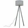 MINISUN Grey Wood Tripod Floor Lamp With Grey Felt Shade - No Bulb -MINISUN Shop 15846487 1