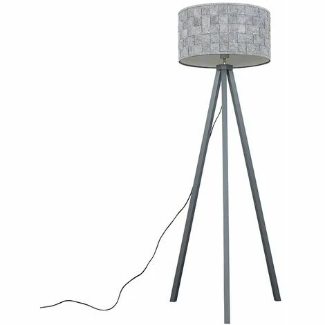 MINISUN Grey Wood Tripod Floor Lamp With Grey Felt Shade - No Bulb MINISUN Grey Wood Tripod Floor Lamp With Grey Felt Shade - No Bulb -MINISUN Shop 15846487 1