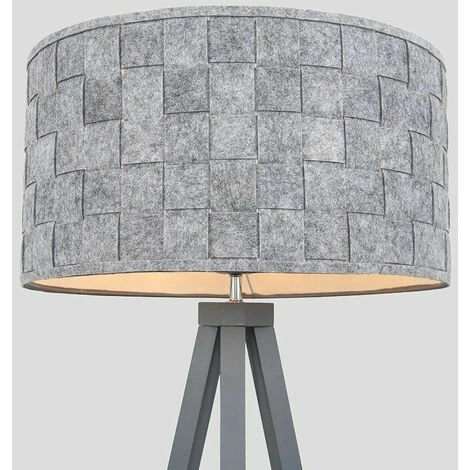 MINISUN Grey Wood Tripod Floor Lamp With Grey Felt Shade - No Bulb MINISUN Grey Wood Tripod Floor Lamp With Grey Felt Shade - No Bulb -MINISUN Shop 15846487 3