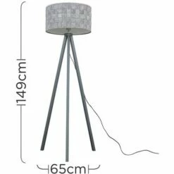 MINISUN Grey Wood Tripod Floor Lamp With Grey Felt Shade - No Bulb 5 MINISUN Grey Wood Tripod Floor Lamp With Grey Felt Shade - No Bulb -MINISUN Shop 15846487 4