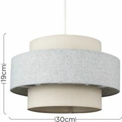 MINISUN 2 X Ceiling Pendant Light Shades In A Cream & Grey Herringbone Finish -MINISUN Shop 15898553 2