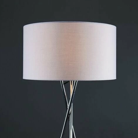MINISUN Floor Lamp Tripod Camden Light in Chrome with Cylinder Lampshade - Cool Grey MINISUN Floor Lamp Tripod Camden Light In Chrome With Cylinder Lampshade - Cool Grey -MINISUN Shop 16548146 3