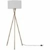 MINISUN Camden Tripod Floor Lamp In Copper With Drum Shade - Cool Grey - No Bulb -MINISUN Shop 16568190 1