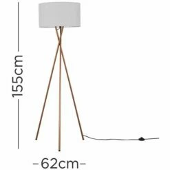 MINISUN Camden Tripod Floor Lamp In Copper With Drum Shade - Cool Grey - No Bulb -MINISUN Shop 16568190 4