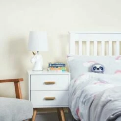 MINISUN White & Gold Ceramic Unicorn Table Lamp White Light Shade - No Bulb -MINISUN Shop 16594340 3