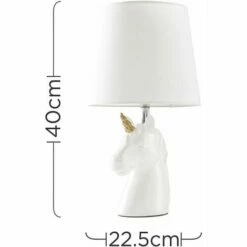 MINISUN White & Gold Ceramic Unicorn Table Lamp White Light Shade - No Bulb -MINISUN Shop 16594340 4