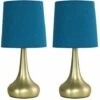 MINISUN 2 X Teardrop Touch Table Lamps - Gold & Blue - No Bulbs -MINISUN Shop 16594399 1