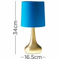 MINISUN 2 X Teardrop Touch Table Lamps - Gold & Blue - No Bulbs -MINISUN Shop 16594399 4