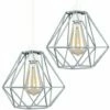 MINISUN 2 X Grey Ceiling Pendant Light Shades + 4W LED Filament Bulbs Warm White -MINISUN Shop 16594482 1